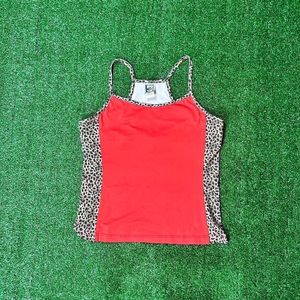 Red and Cheetah Print Tank Top